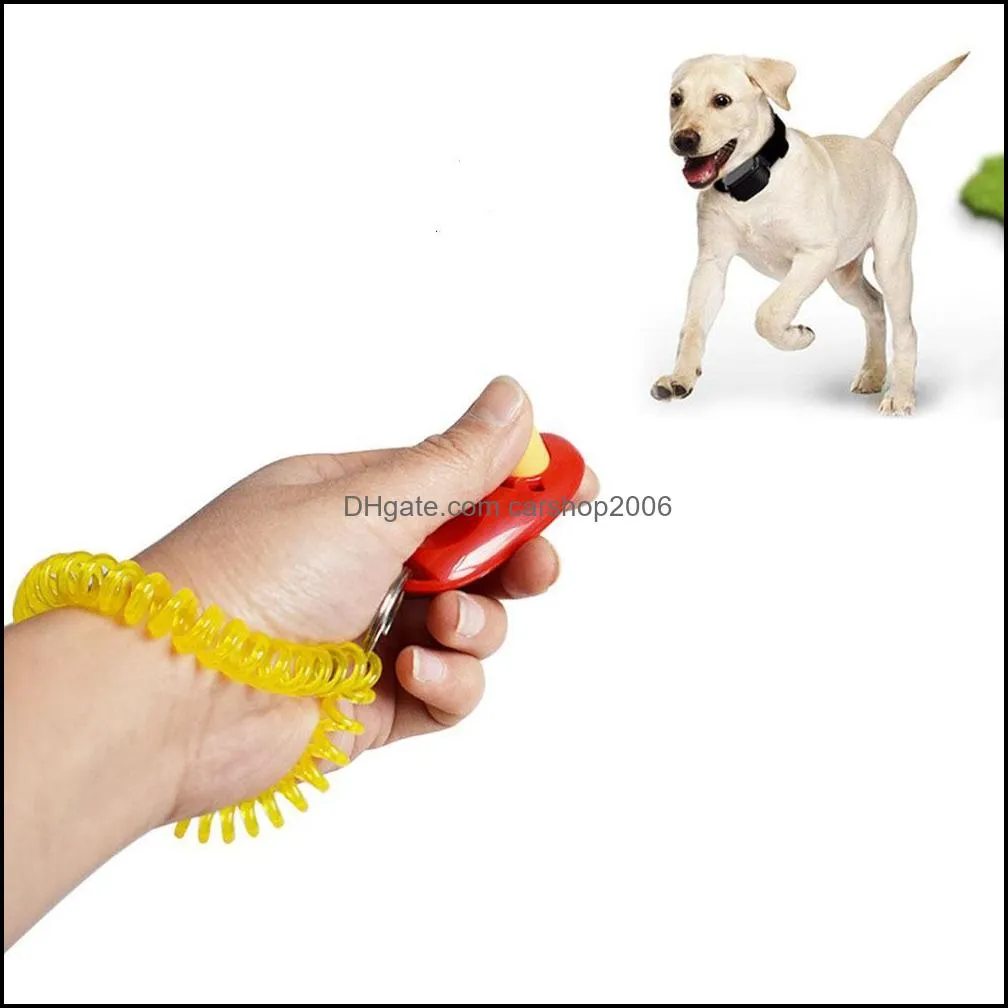 NEWDog Button Clicker Pet Sound Trainer with Wrist Band Click Training Tool Aid Guide Pets Dogs Supplies GWE10572