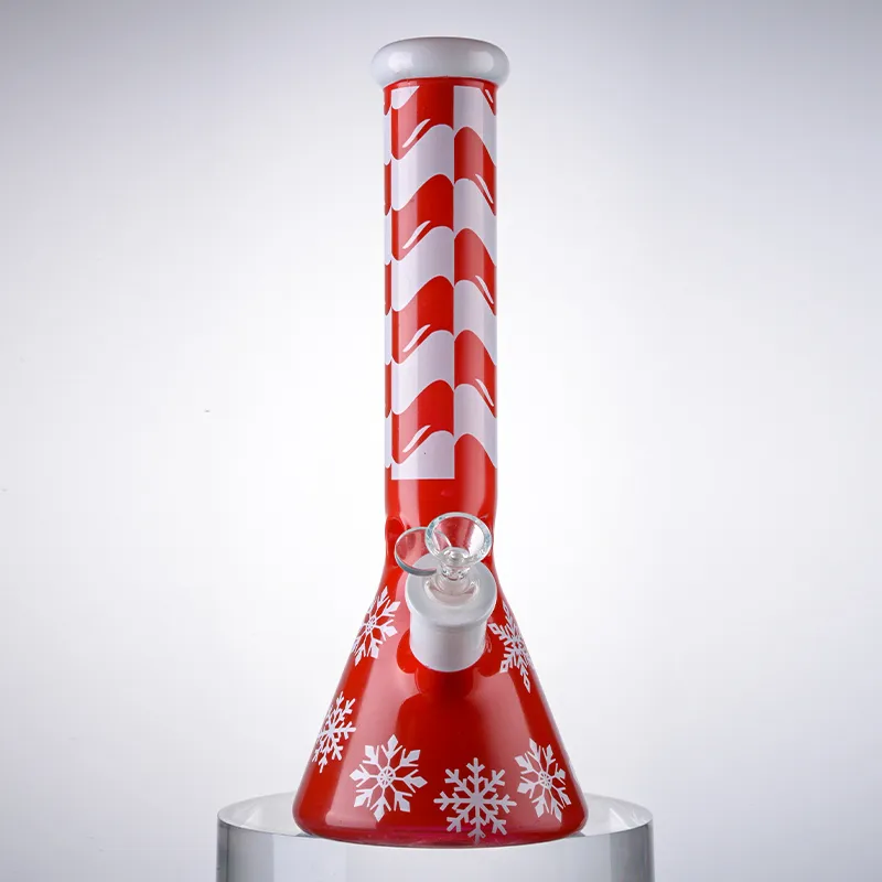 Becherbongs Weihnachtsstil Wasserpfeifen Gerades Rohr Weihnachtsglas-Wasserpfeifen mit diffusem Downstem-Kopf WP21102