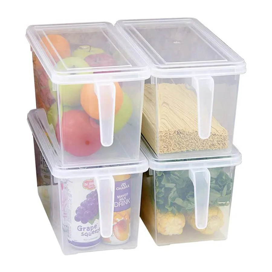 Clear Fridge Organizer Box with Lid Storage Fresh Keeping Box for