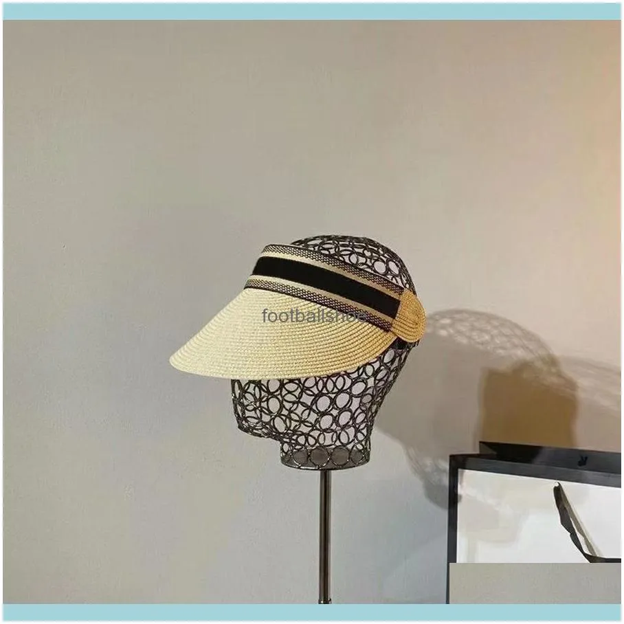 Straw Visors Hat Cap Breathable Man Woman Unisex Summer Sports Hats Light-weight Sunbonnet Caps 4 Color Highly Quality