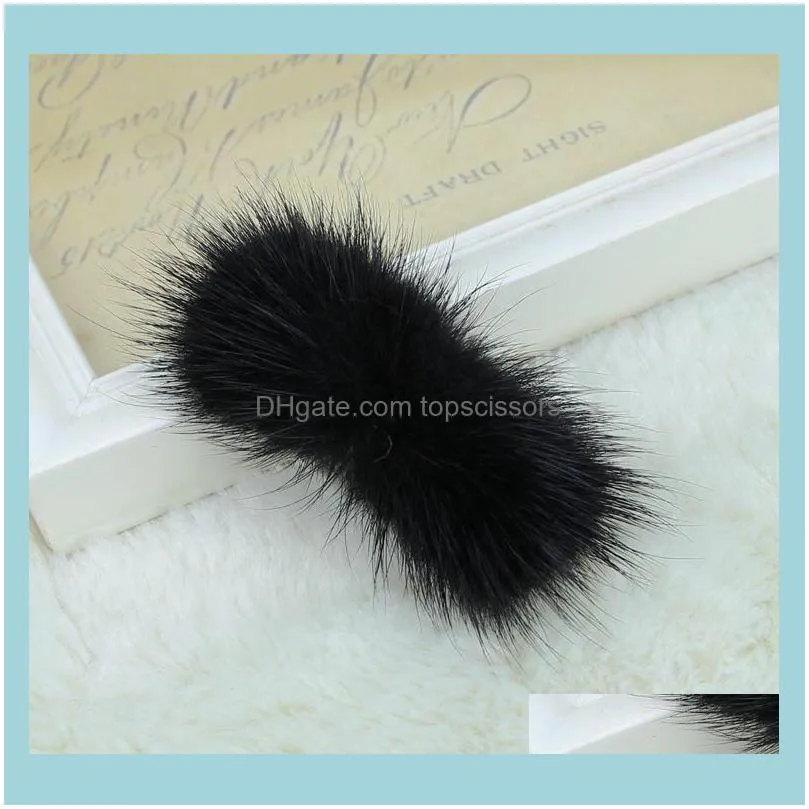 Korean Style High-end Bangs Clip Bow Side Fur Hairpin Hair Accessories1