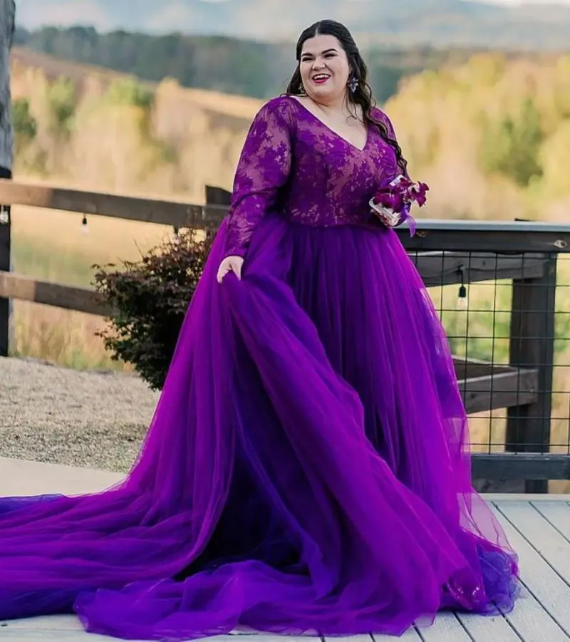Women's plus size purple dress sales