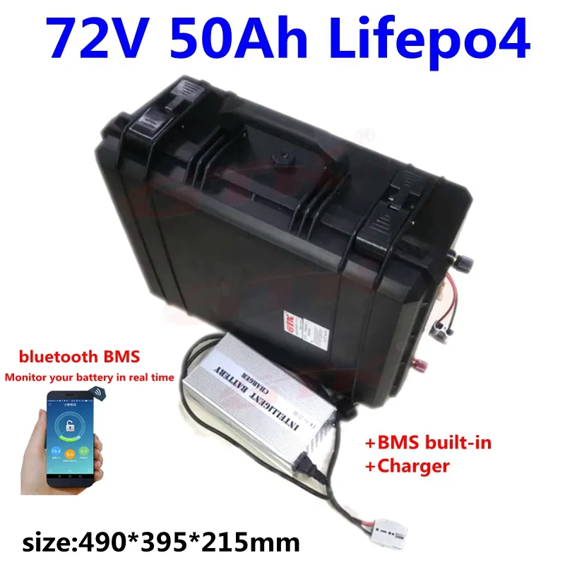 GTK LiFepo4 72 V 50Ah niet 60Ah 80Ah lithium batterij met BMS 150A 24 S voor ebike motorfiets boot golfkar solar + lader