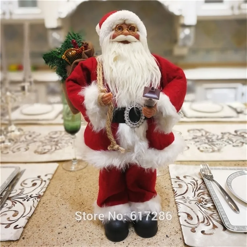 Cadeaux de Noël Dearsun marque décoration chaude 1pc Père Noël figure debout incroyable excellente qualité artisanat W22 * H43cm 201017