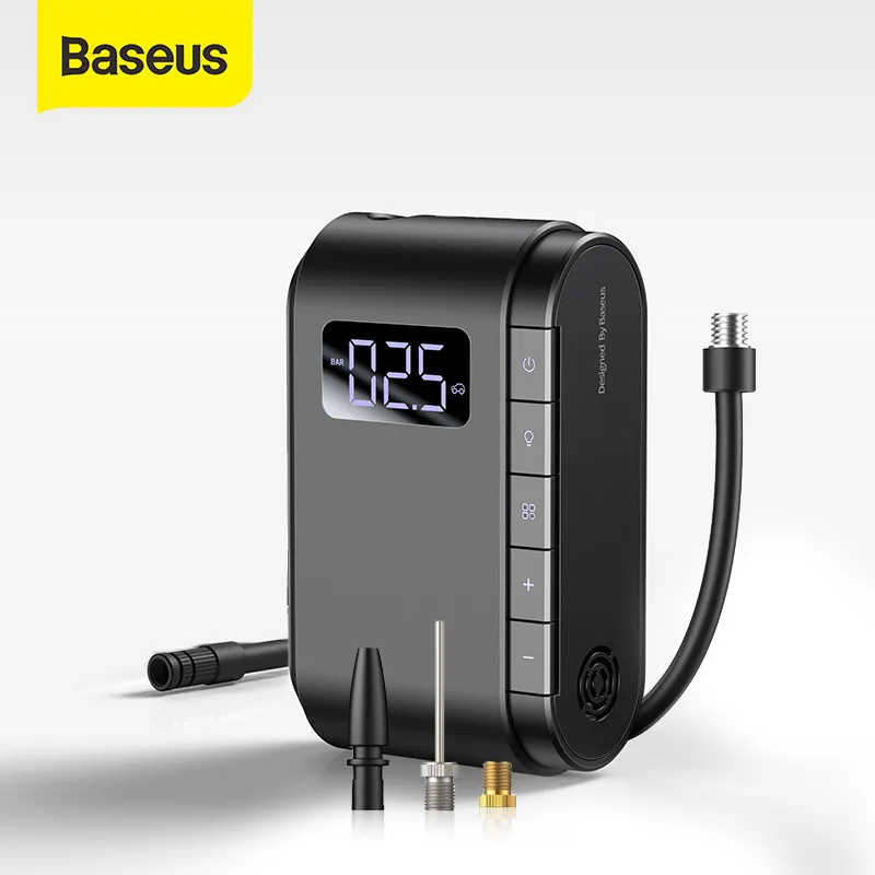 Baseus Wireless Nadmuchiwany Przenośny Pompa Elektryczna do motocykla Inflator Inflator Smart Car Air Compressor