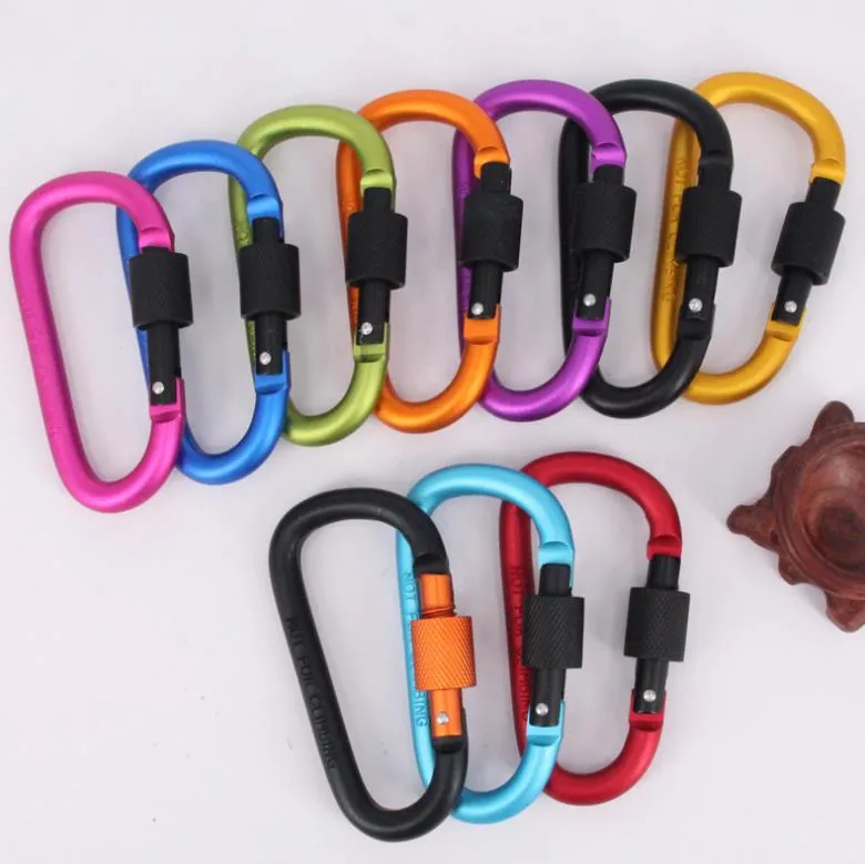 1pc Outdoor Travel Kit Carabiner Aluminum Carabiner D-ring Key Chain Clip Camping Keyring