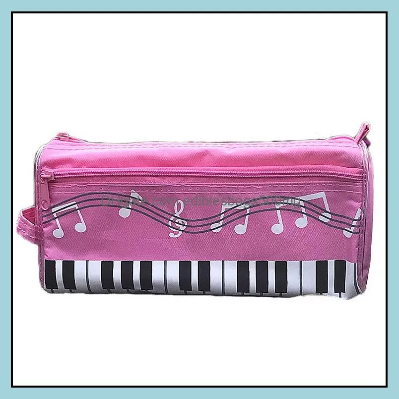 Music piano pencil case polyester pen bag Double high capacity pen box stationery office school student gifts