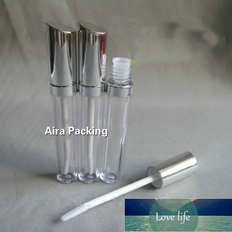 Arrival Plastic Lip Gloss Tube Empty Clear Mascara Bottle with Sivler Cap 5ML Elegant Acrylic Eyeliner 50pcs/lot