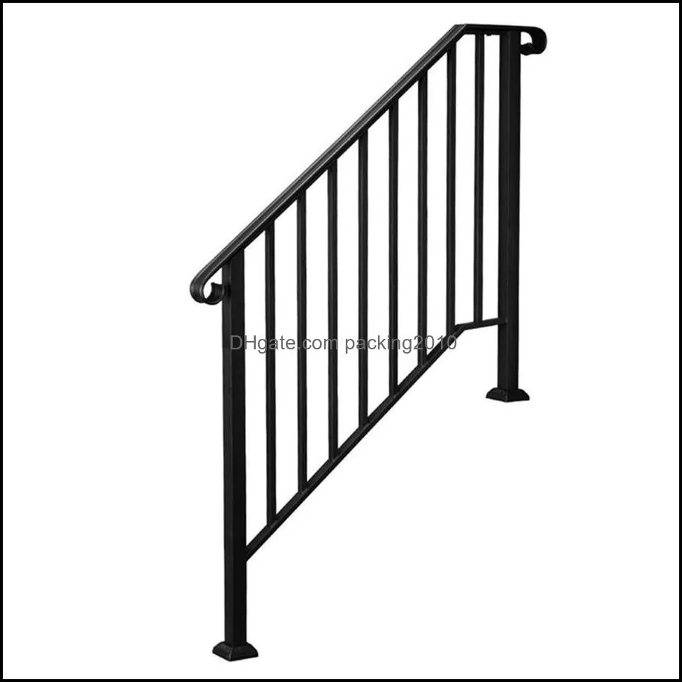 Artisasset Matte Black Outdoor 3 Level Iron Handrail Real Iron Metal a52 a56