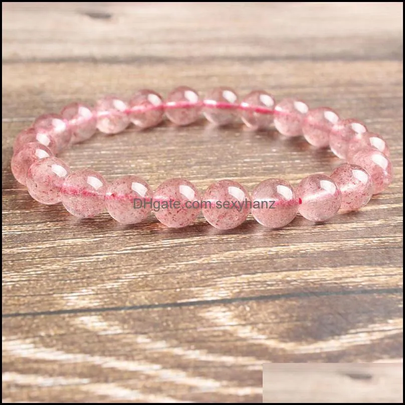 Ling Xiang 6/8/10mm Natural Jewelry Watermelon Crystal Bracelet Be Fit For Men And Women Giving Presents Self Use Beaded, Strands