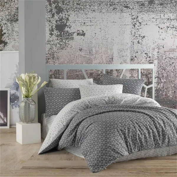 Emery Cloth Bed Luxury Linne 100cotton Set Ranforce Sängkläder Twin Size 4pcs Bed Sheet Duvet Cover Sets gjorda i Turkiet C0223
