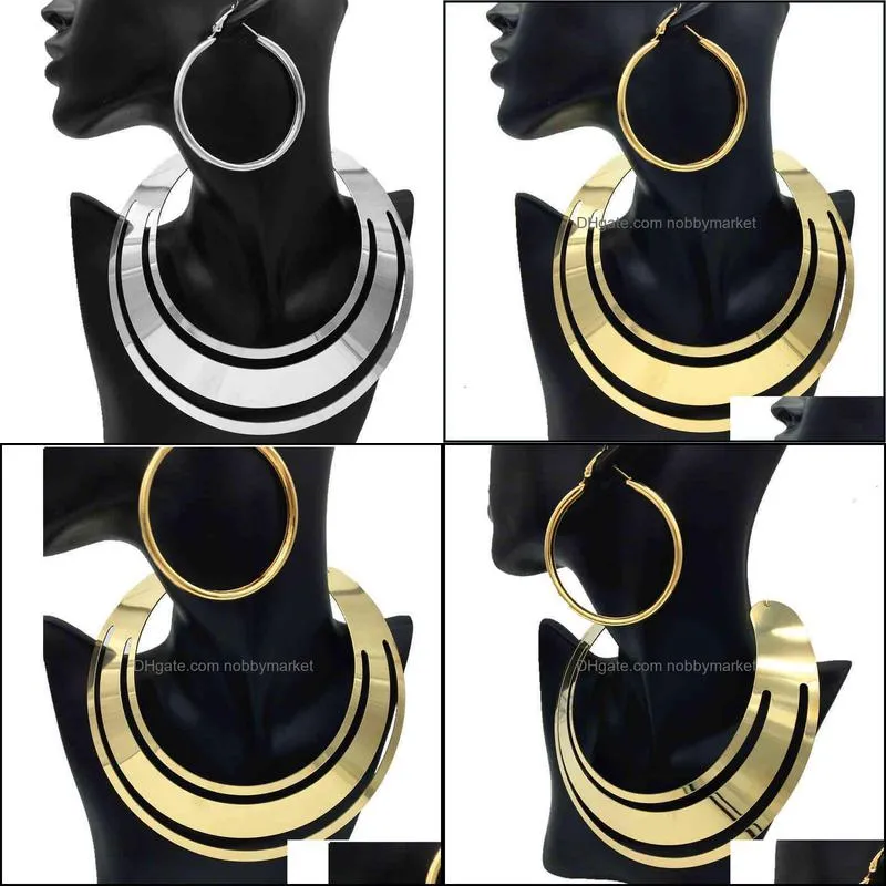 Factory Outlet Brand Bracelet Earring & Necklace Exaggerated metal Choker female Collar Set punk exaggerated