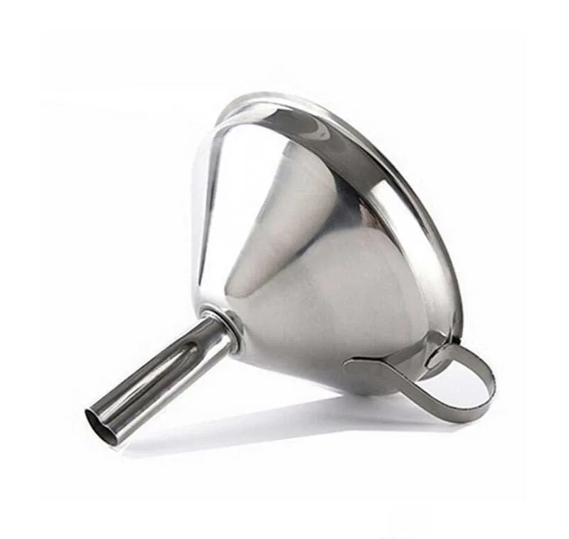 Functional Stainless Steel Kitchen Tools Oil Honey Funnel with Detachable Strainer Filter for Liquid Water Tool