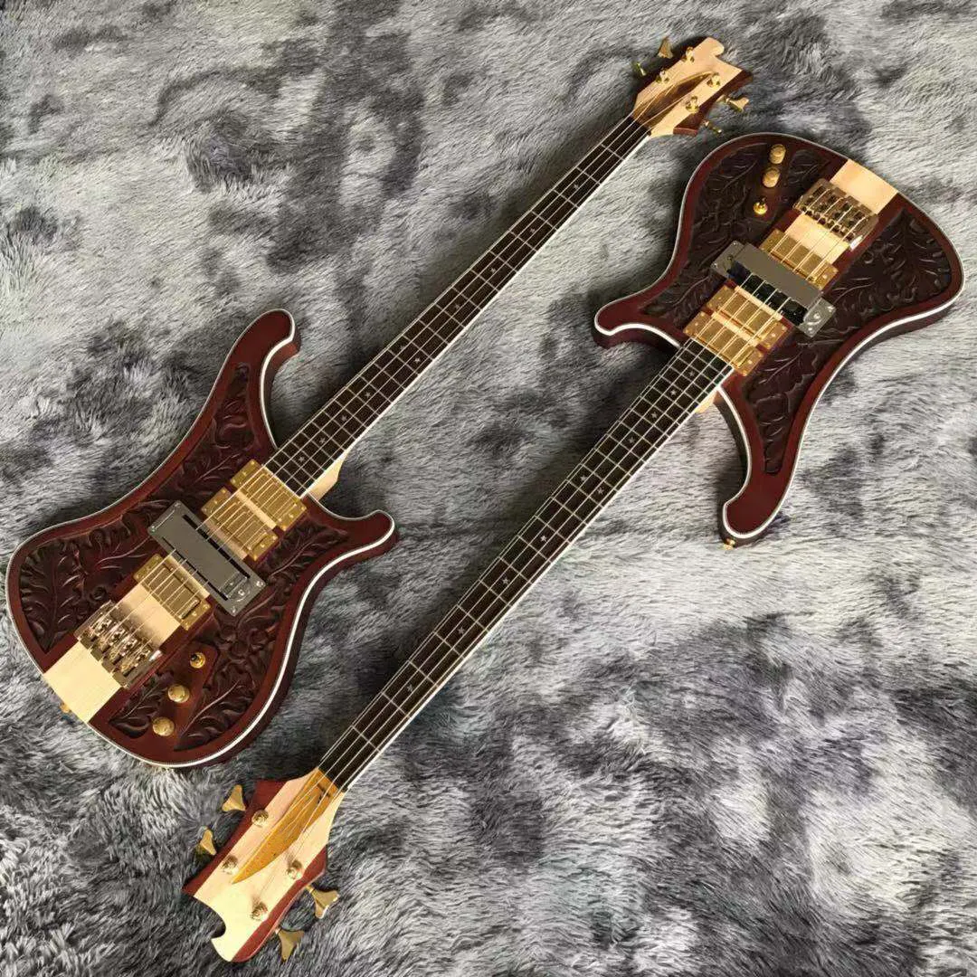 Custom Lemmy Kilmister Ricken 4003 Matte Carved Electric Bass Guitar