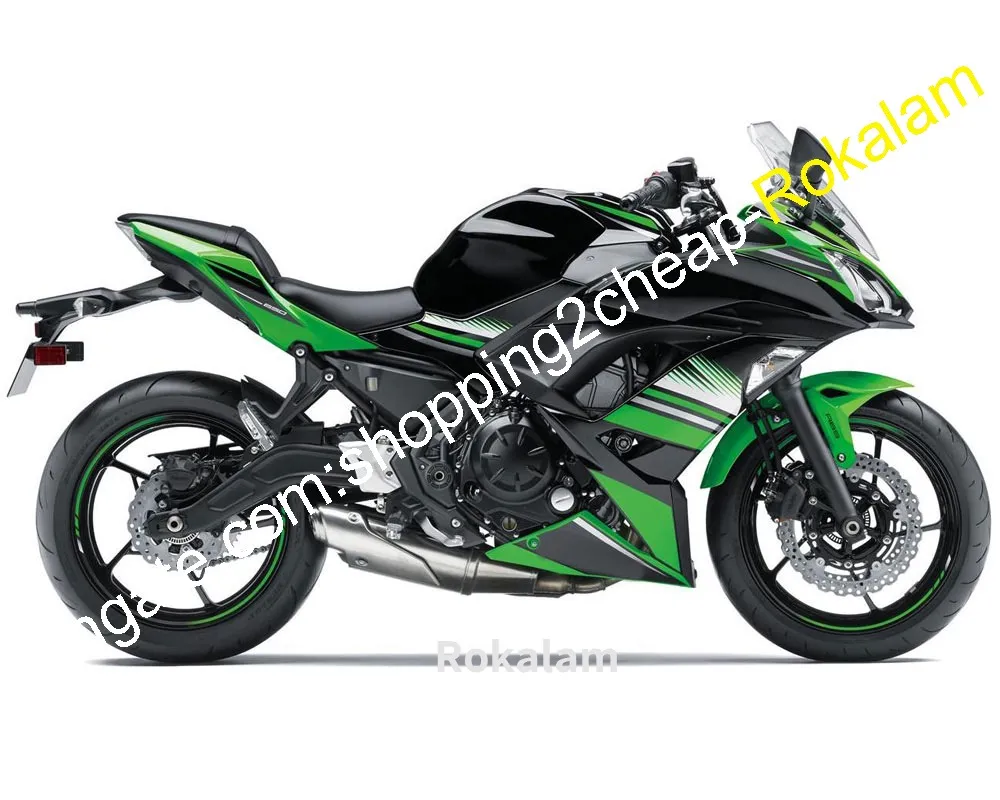 Für Kawasaki 650R ER-6F ER 6F 2017 2018 2019 Teile ER6F 650 17 18 19 Grün Schwarz Aftermarket Verkleidung Kit Spritzguss