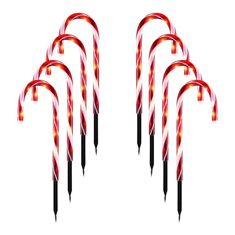 Gazon Lampen Osaladi 2 Sets Kerst Candy Cane Pathway Markers Led Yard Lights voor Indoor Outdoor Decoration
