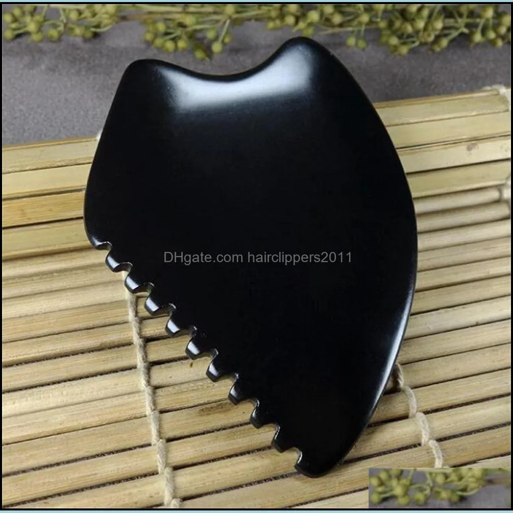 Massage Stones Rocks Big Gua Sha Facial Body Tools GuaSha Scraping Bian Scraper Tool Black