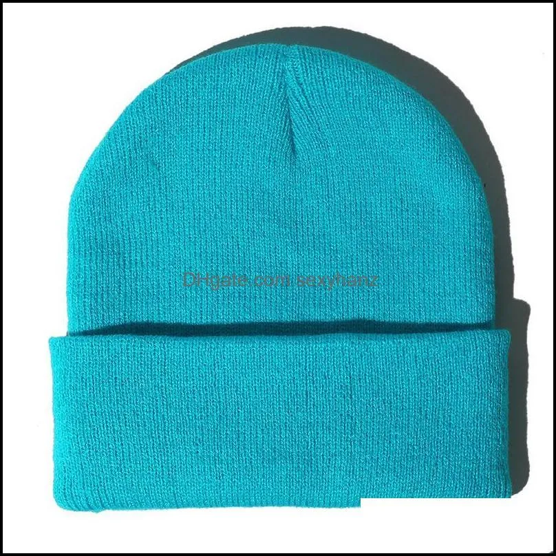 Berets Winter Hats For Women Men Beanies Knitted Fluorescent Hat Boy Girls Crochet Warm Bonnet Casual Cap Unisex Autumn