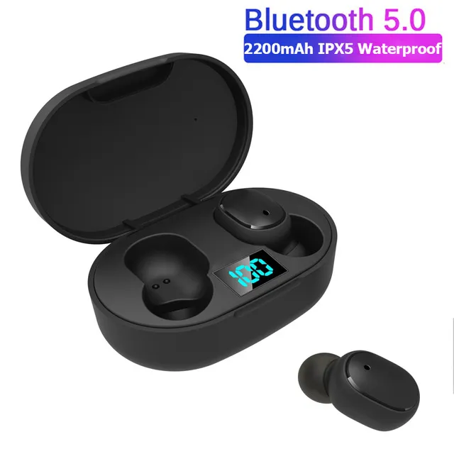 TWS Wireless Earphone For Redmi Earbuds LED Display Bluetooth V5.0 Headsets with Mic For Huawei Samsung