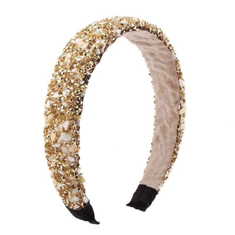 Retro Hair Hoop Natural Healing Crystal Stone Headband Sponge Leopard Print Woman Fashion Hair Band Accessories 7 6dx K2B