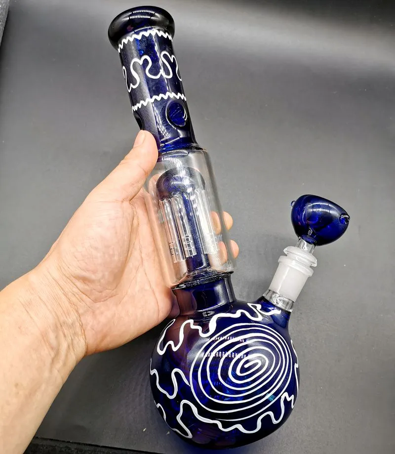 Lila glasbägare Bong Vattenpipor Oljeriggar Dab Rig Vattenpipa med skål Heady Bongs Klein 30 cm hög