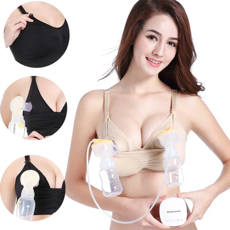 Handsfree Vrouwen Maternity BH Verstelbare borstpompen Holding Nursing Bra Zwangerschap Borstvoeding BH Ondergoed Kleding Y0925