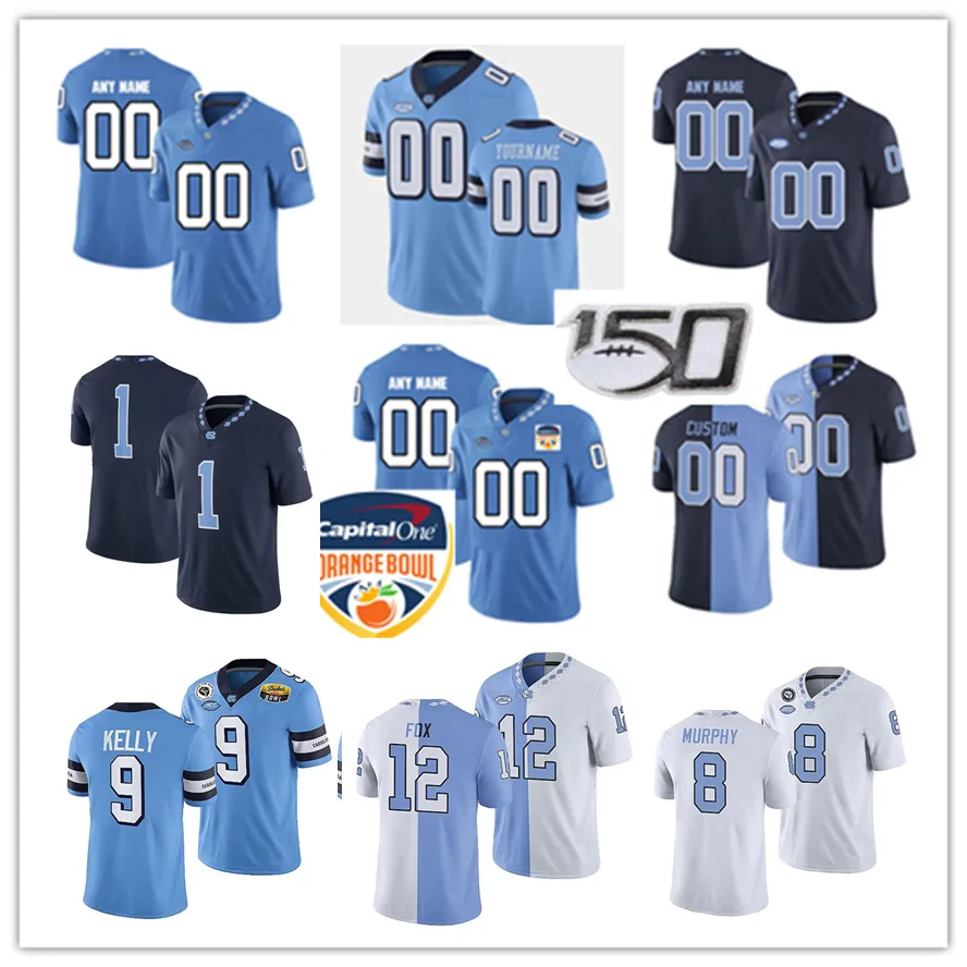 Maglia da calcio NCAA Custom North Carolina Tar Heels Don McCauley Amos Lawrence Ethan Horton Natrone Means Leon Johnson Jonathan Linton Elijah Hood Michael Carter