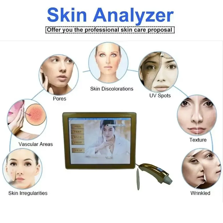 2022 Diagnosi cutanea Sistetta Scanner per tester per l'umidità della pelle del viso con per il salone e l'uso domestico