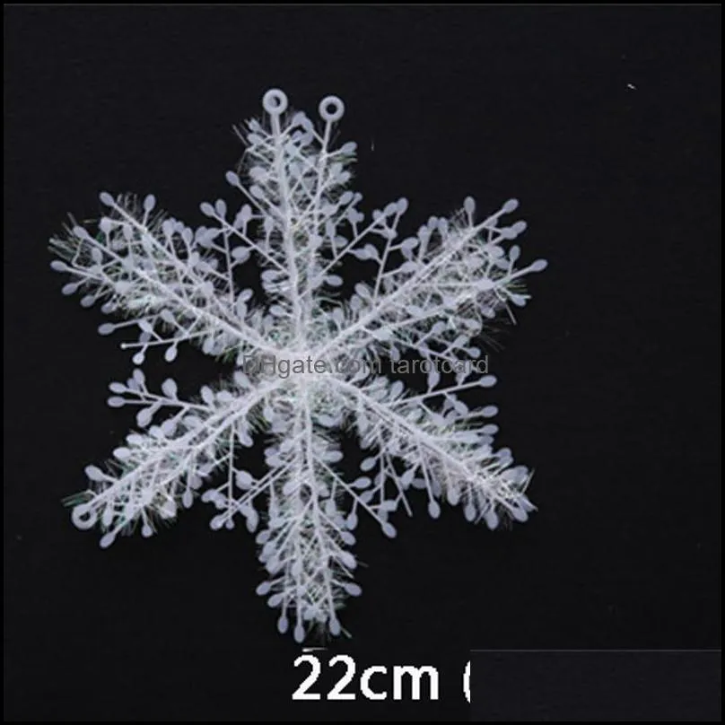 6/11/15/18/23/30cm Snowflake Christmas Decoration Snowflake Christmas Tree Ornament Pendant Plastic Snow Flake Xmas Party Supplies