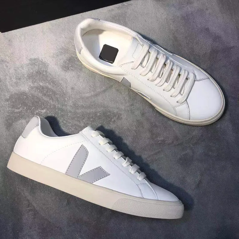 2021 VEJA ESPLAR Sneakers Men Calfskin Shoes Vintage White Platform Casual Shoe Classic Women Runner Trainer Chaussures 35-45 With Box
