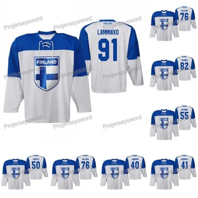 THR Finlande Juho Lammikko 2019 Jersey du Championnat du monde Jussi Olkinuora Miika Koivisto Atte Ohtamaa Jani Hakanpaa Jere Sallinen Pesonen