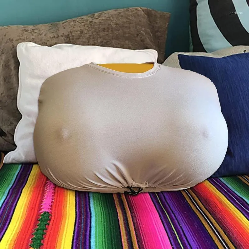 Cojín/almohada decorativa, sofá central, juguetes sexys, regalos, funda de almohada respetuosa con la piel, diseño creativo de pecho, inserto de cojín divertido