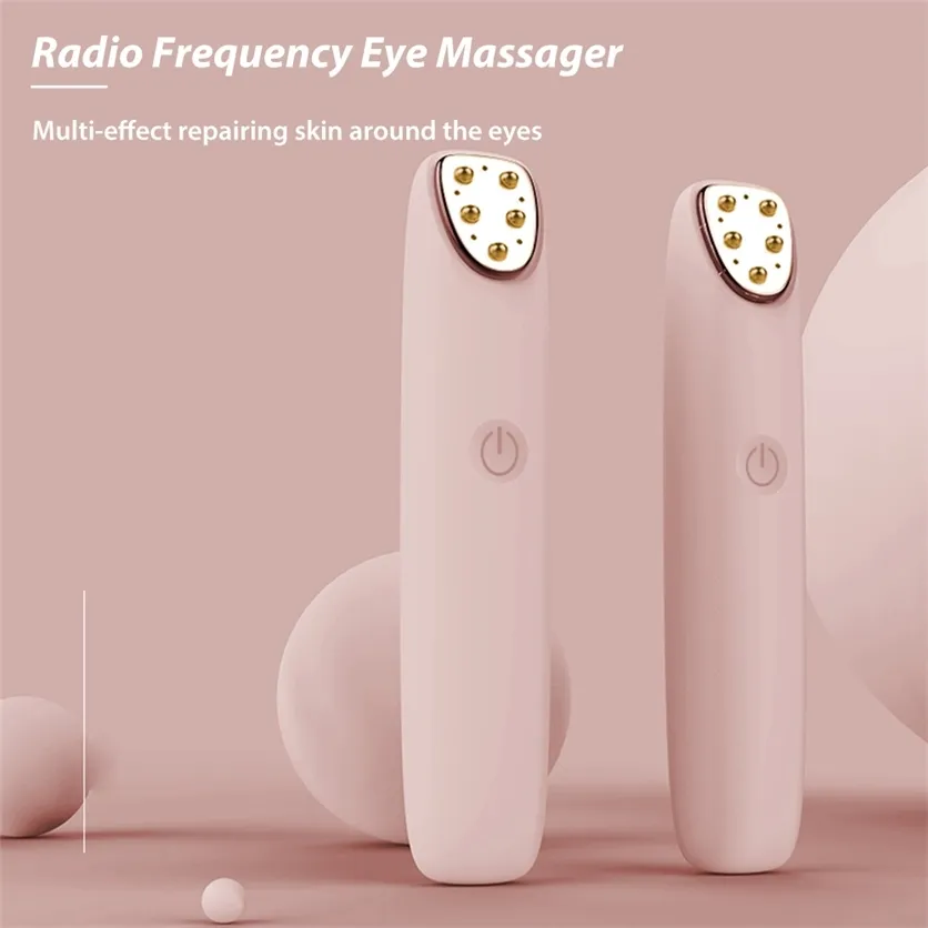 RF masseur pour les yeux radiofréquence peau Anti-rides cercle foncé supprimer chauffage électrique Vibration stylo de Massage 220209