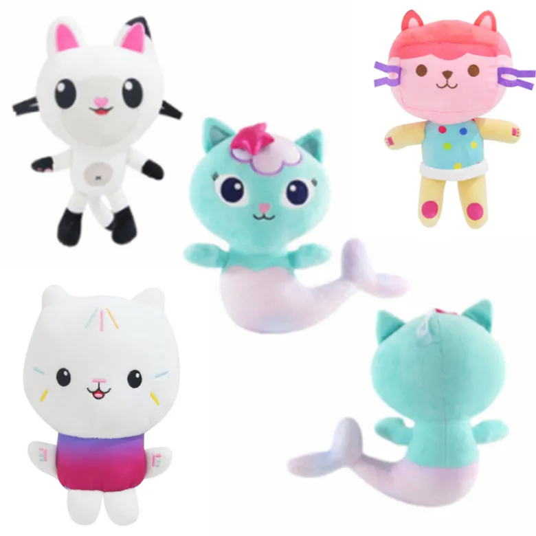 Nouveau chat en peluche poupée jouets animaux en peluche poupées maison sirène chats figurine en peluche jouet mignon poupée