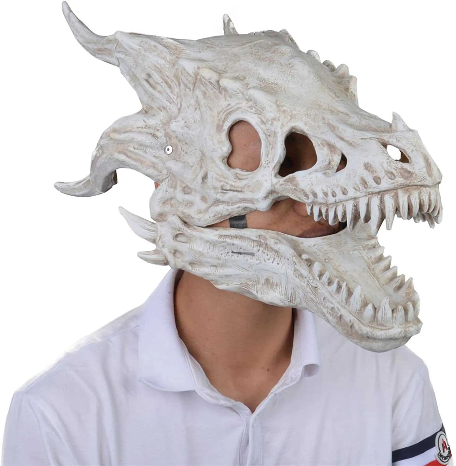 2021 Neue Drachenmaske Bewegliche Drachen / Bewegliche Kiefer Dino Maske Bewegung Backen Dinosaurier Dekor Maske für Party Halloween Geburtstag Dekoration x0803
