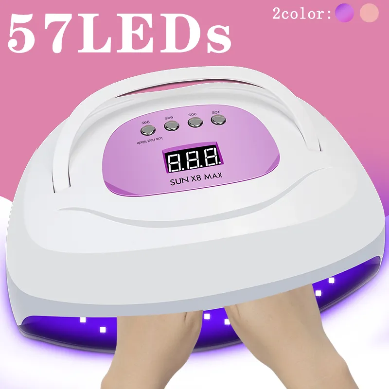 57LEDS BIG POWER GEL LED UV med Auto Sensor Low Heat Mode Polsk Dryer Nail Art Lamp Manicure Machine