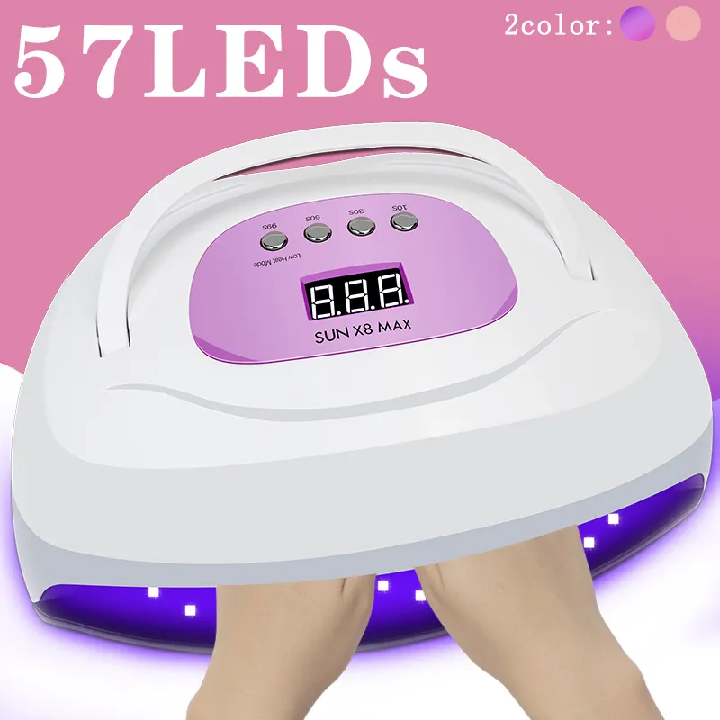 57LEDS Big Power Gel LED UV com Auto Sensor Baixo modo de Calor Polonês Secador Nail Art Lamp Manicure Máquina