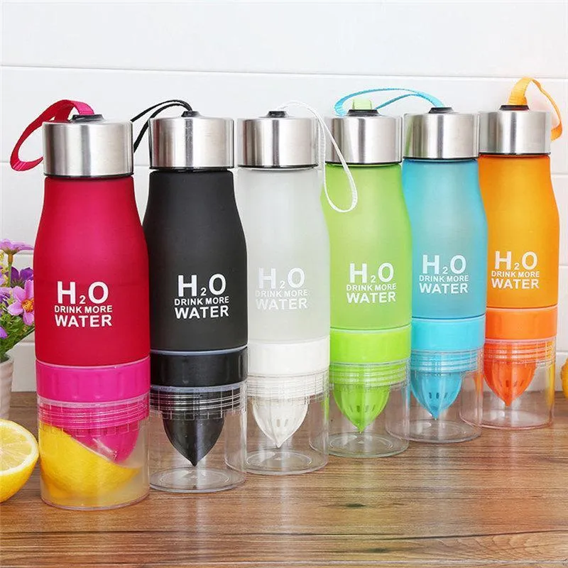 Water Bottle Creative 650ml Plastic Fruit Infusion Portable Infuser Drink Outdoor Sports Juice Lemon Kettle 6