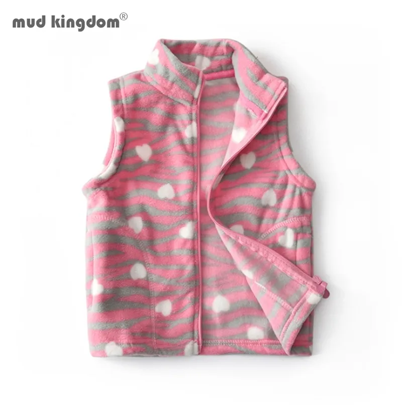 Mudkingdom Kinder Weste Jacken Herbst Winter Fleece Kinder Oberbekleidung Mäntel Leicht Lässig Niedlich Polka Dots Muster Jungen Mädchen 211011