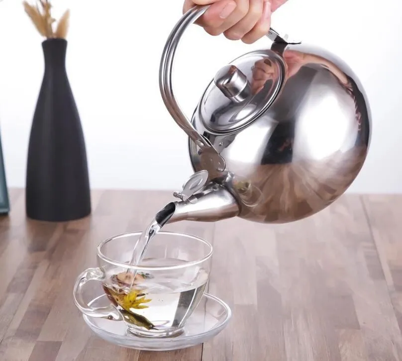 0.9L Stainless Steel Teapot Coffee Pot Kettle with Tea Leaf Infuser Filter Coffee Maker Kung Fu Tea Set SN2078