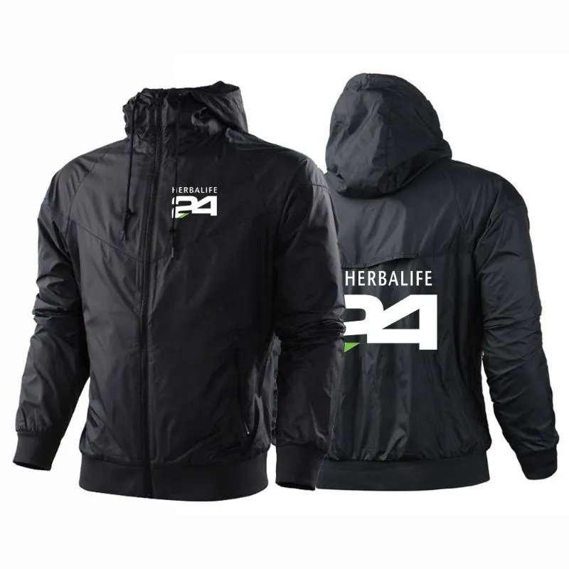 Felpe con cappuccio da uomo Felpe Herbalife 24 Logo 2021 Sport estivi Punk Felpa per il tempo libero Cardigan Zipper Splicing Harajuku Uomo Giacche Top