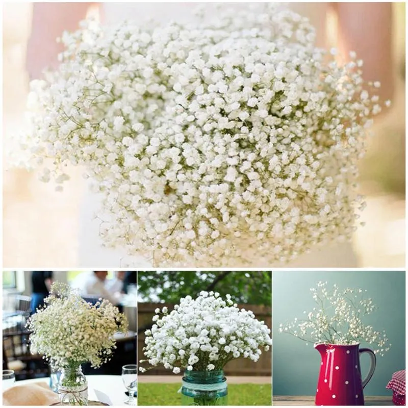 single white Arrive Gypsophila Baby Breath Artificial Fake Silk Flowers Plant Home Wedding Decoration