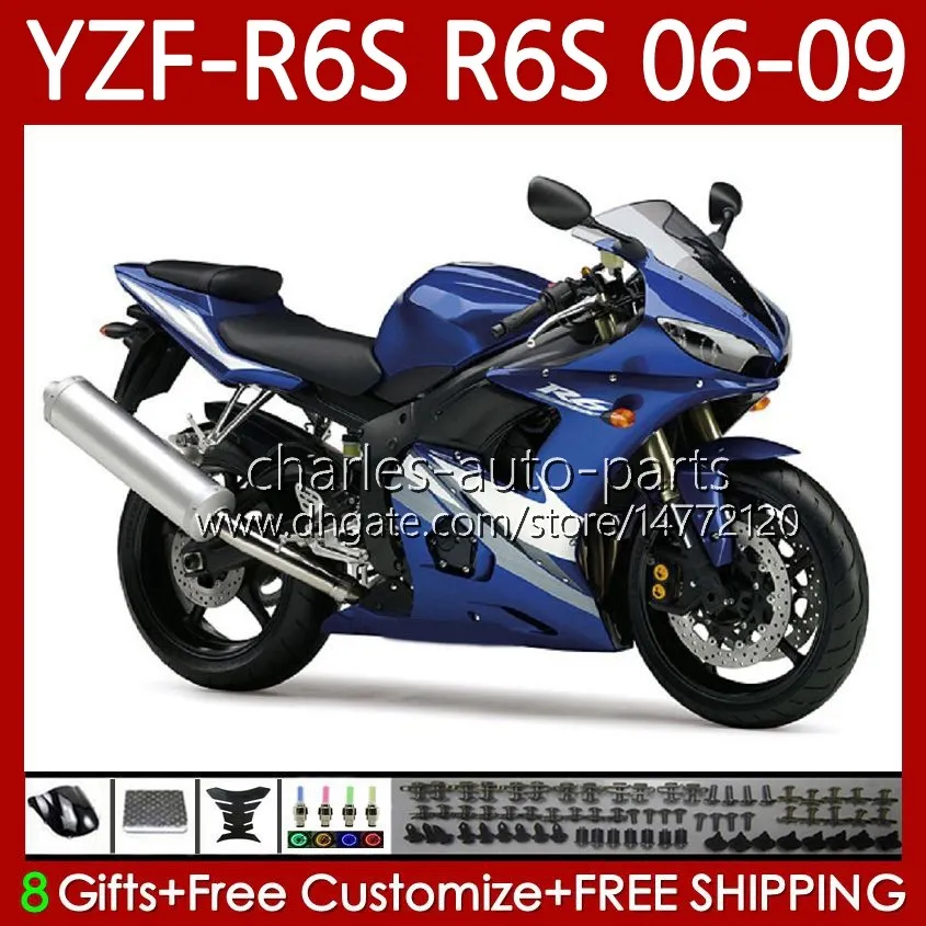 Carenado de motocicleta OEM azul de fábrica para YAMAHA YZF-R6S YZF R6S 600CC YZF-600 2006 2007 2008 2009 Cuerpo 96No.79 YZF R6 S 600 CC YZFR6S 06 07 08 09 YZF600 2006-2009 Carenado de motocicleta