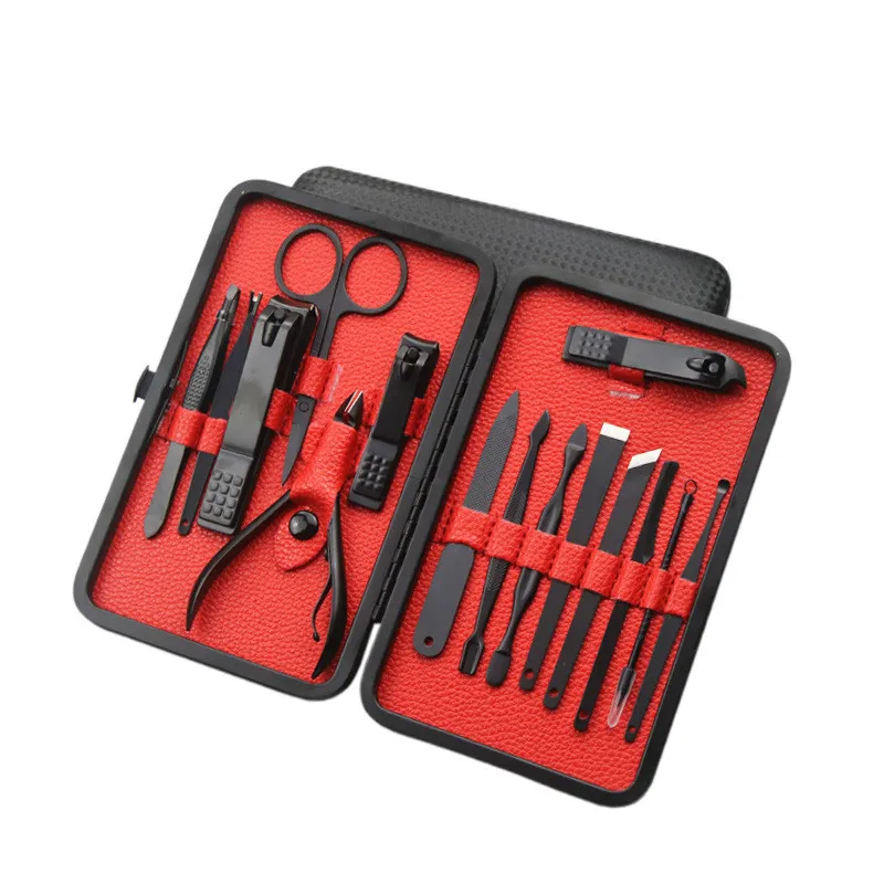 7/12/15pcs Stainless Manicure Set Multifunction Pedicure Sets Scissors Nail Clippers Household Ear Spoon Nippers Trimmer Gift Box