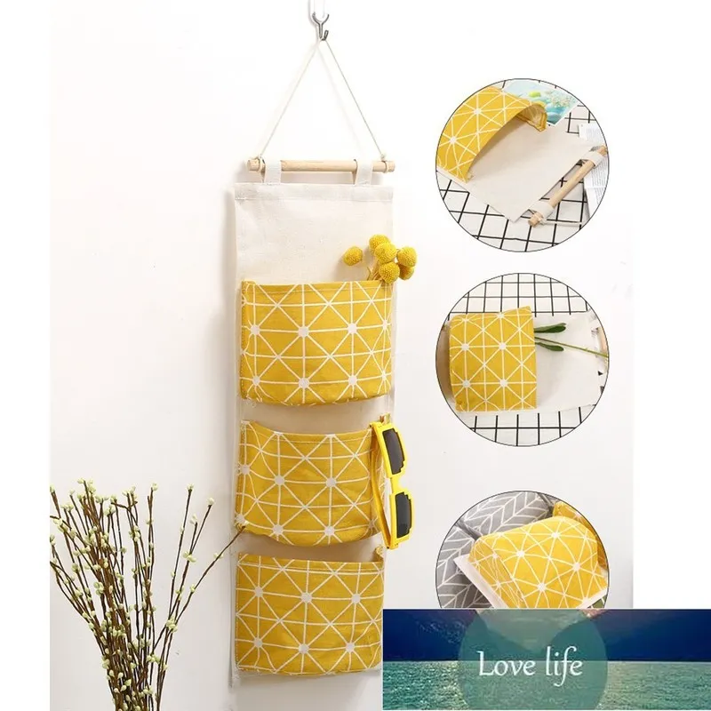 3 Grids Wall Hanging Storage Bag Cloth Sundries Organizer Toys Container Decor Pocket save space home Storage supplie Factory price expert design