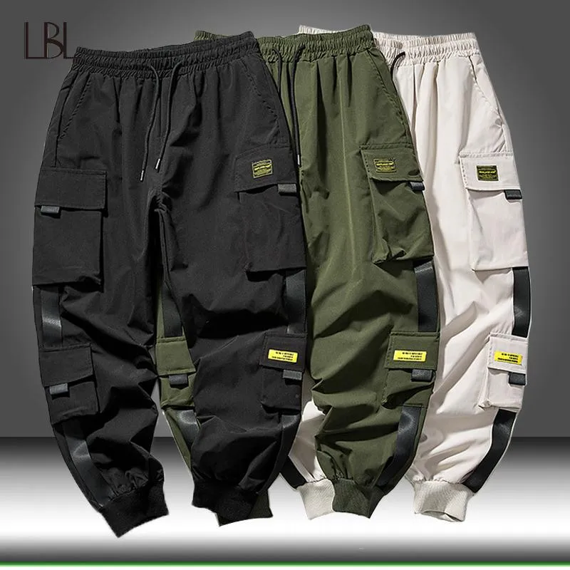 Joggers Cargo spodnie męskie spodnie dresowe Streetwear sportowe multi-pocket spodnie do joggingu męskie dorywczo odzież sportowa hip-hopowe spodnie haremowe