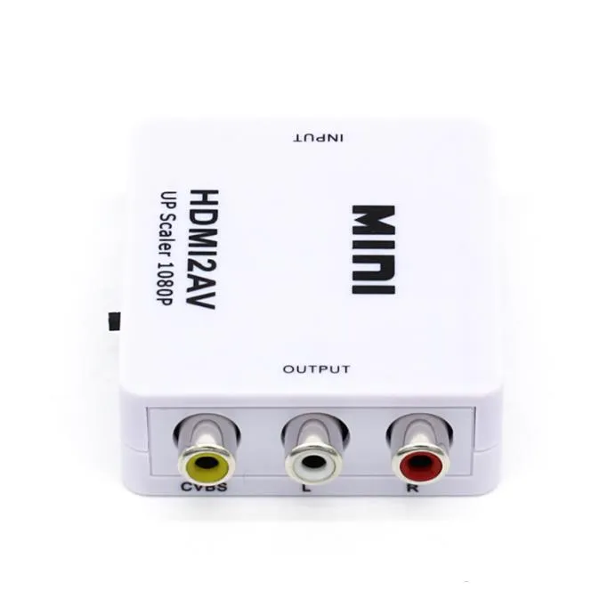 HDMI to AV Adapter Mini HD Video Converter Box HDMI to RCA AV/CVSB L/R  Video 1080P HDMI2AV Support NTSC PAL Output