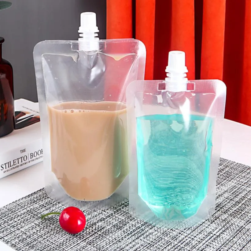 Packing Bags 100Ml 200Ml 250Ml 300Ml 380Ml 500Ml Empty Standup Plastic Drink Packaging Bag Spout Pouch For Beverage Liquid Juice Milk