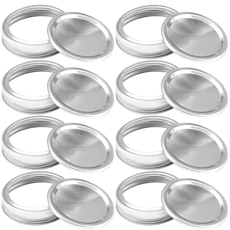 70MM/86MM Regular Mouth Canning Lids Bands Split-Type Leak-proof for Mason Jar Canning Lids Covers with Seal Rings in stock