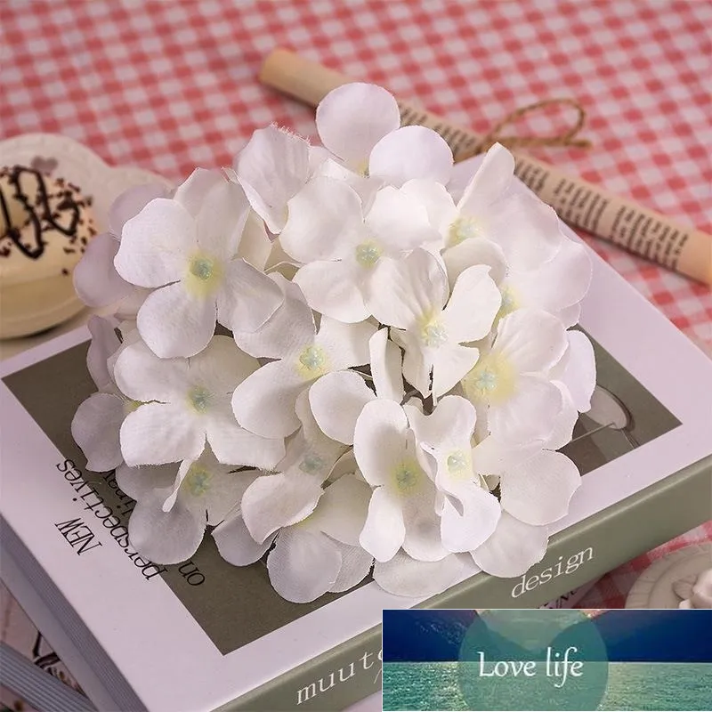 10 pcs/lot 13-15 cm soie hortensia fleur tête décoration de mariage fleurs artificielles blanc rose bleu violet champagne fausses fleurs prix usine conception experte